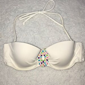 Victoria Secret 32B white Strapless Bikini top